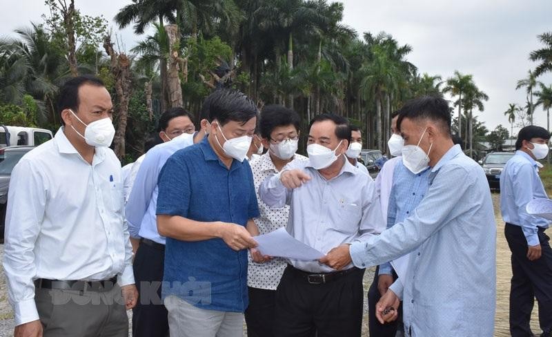 Lãnh đạo tỉnh Bến Tre và chủ đầu tư Dự án cầu Rạch Miễu 2 khảo sát địa điểm sắp thi công dự án