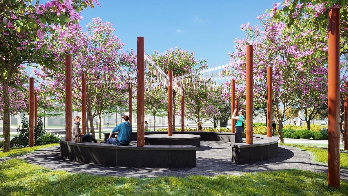 Không gian công viên, tiểu cảnh mang đến trải nghiệm thư thái cho cư dân và du khách. Ảnh phối cảnh minh họa Không gian công viên, tiểu cảnh mang đến trải nghiệm thư thái cho cư dân và du khách. Ảnh phối cảnh minh họa