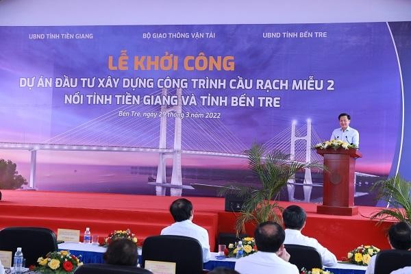 Phó Thủ tướng Lê Minh Khái phát biểu chỉ đạo tại lễ khởi công.