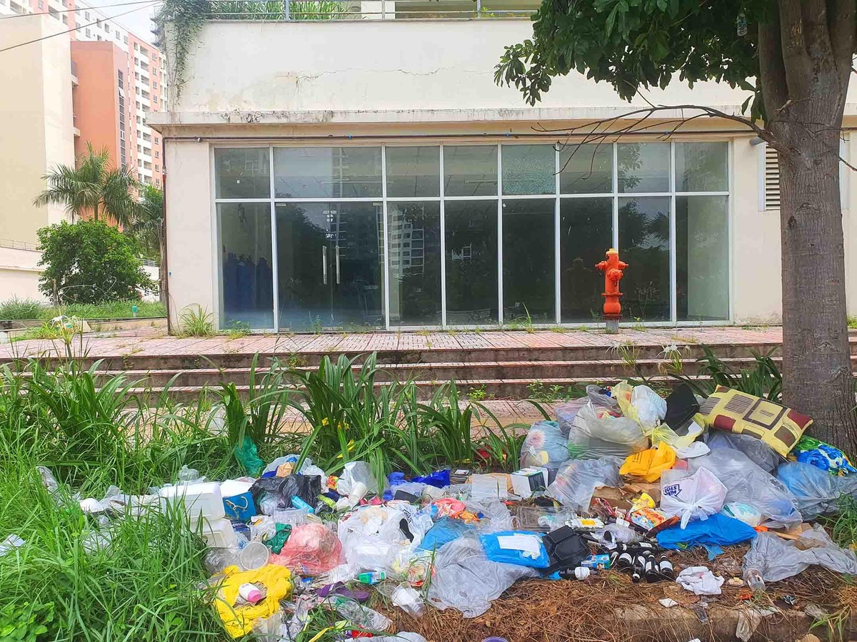 Rác bao phủ khắp nơi.