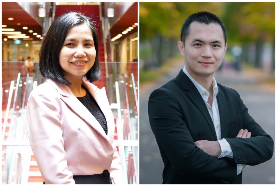 Tiến sĩ Vũ Thị Hồng Nhung (trái) và Tiến sĩ Bùi Duy Tùng (phải). Tiến sĩ Vũ Thị Hồng Nhung (trái) và Tiến sĩ Bùi Duy Tùng (phải).