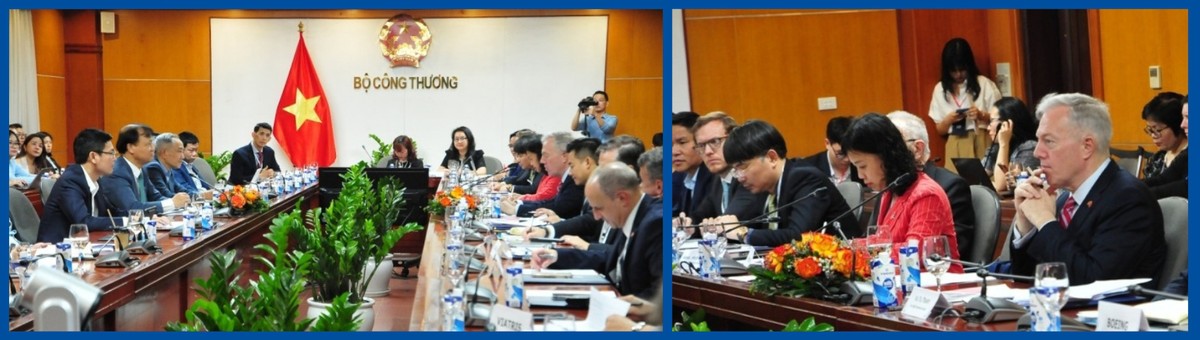 Ông Ted Osius và các doanh nghiệp Hoa Kỳ làm việc tại Bộ Công thương.