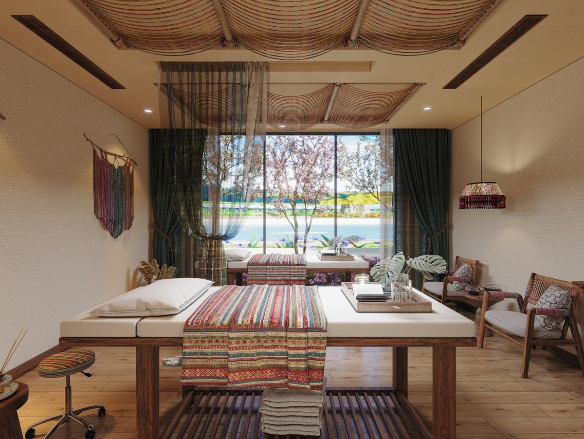 Không gian tiện ích bên trong Flamingo Tân Trào là tổng hòa giữa sự sang trọng, hiện đại và những chi tiết truyền thống ấn tượng.