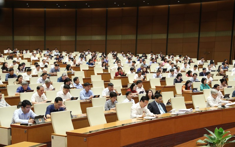 Phiên họp sáng 5/6 của Quốc hội.