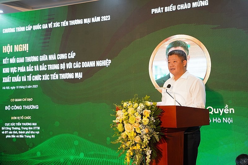 Ông Nguyễn Mạnh Quyền, Phó chủ tịch UBND Thành phố Hà Nội phát biểu tại Hội nghị.