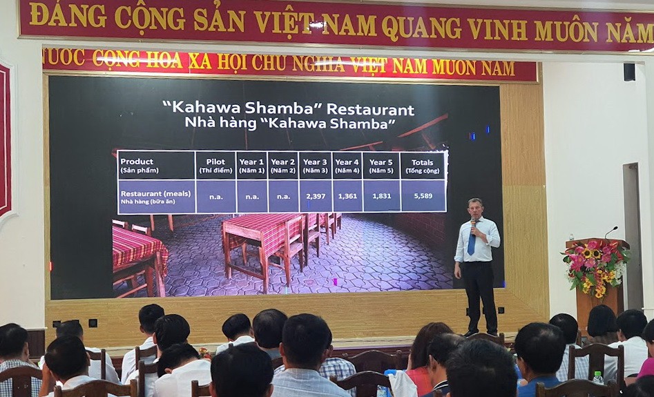 Chuyên gia người Hà Lan Harro Boekhold chia sẻ những kiến thức và phương pháp phát triển sản phẩm du lịch cộng đồng gắn với nông nghiệp tại Hội thảo