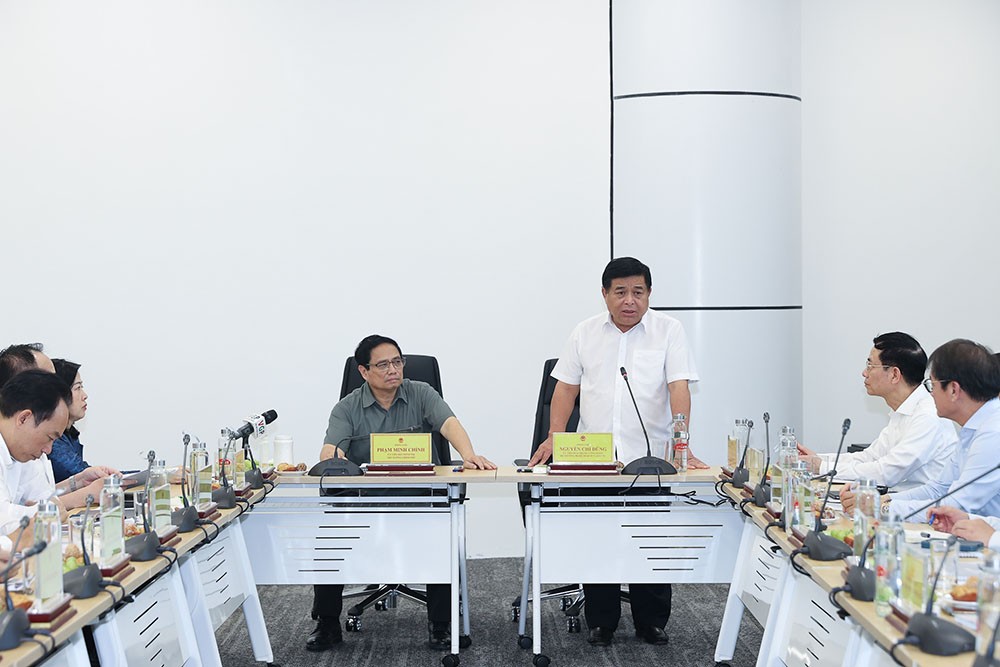 Bộ trưởng Nguyễn Chí Dũng bày tỏ quyết tâm và kỳ vọng đưa NIC trở thành một trung tâm đổi mới sáng tạo tầm cỡ trong khu vực. (Ảnh: Nhật Bắc)