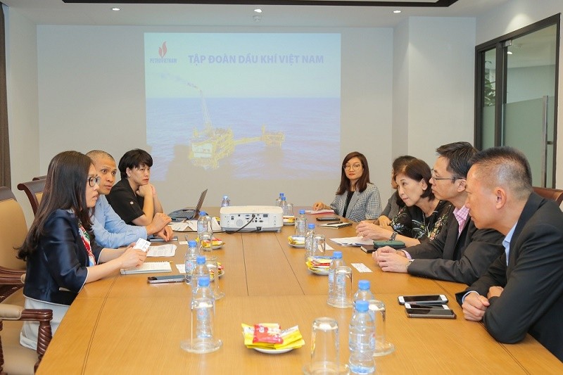 Đại diện Ban Tài chính Kế toán làm việc với SMBC về thị trường cho vay hợp vốn khu vực châu Á Thái Bình Dương. Ảnh PVN