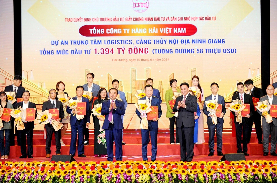 Dự án Trung tâm logistics, cảng thủy nội địa Ninh Giang của Tổng Công ty hàng hải Việt Nam nhận Biên bản ghi nhớ hợp tác đầu tư