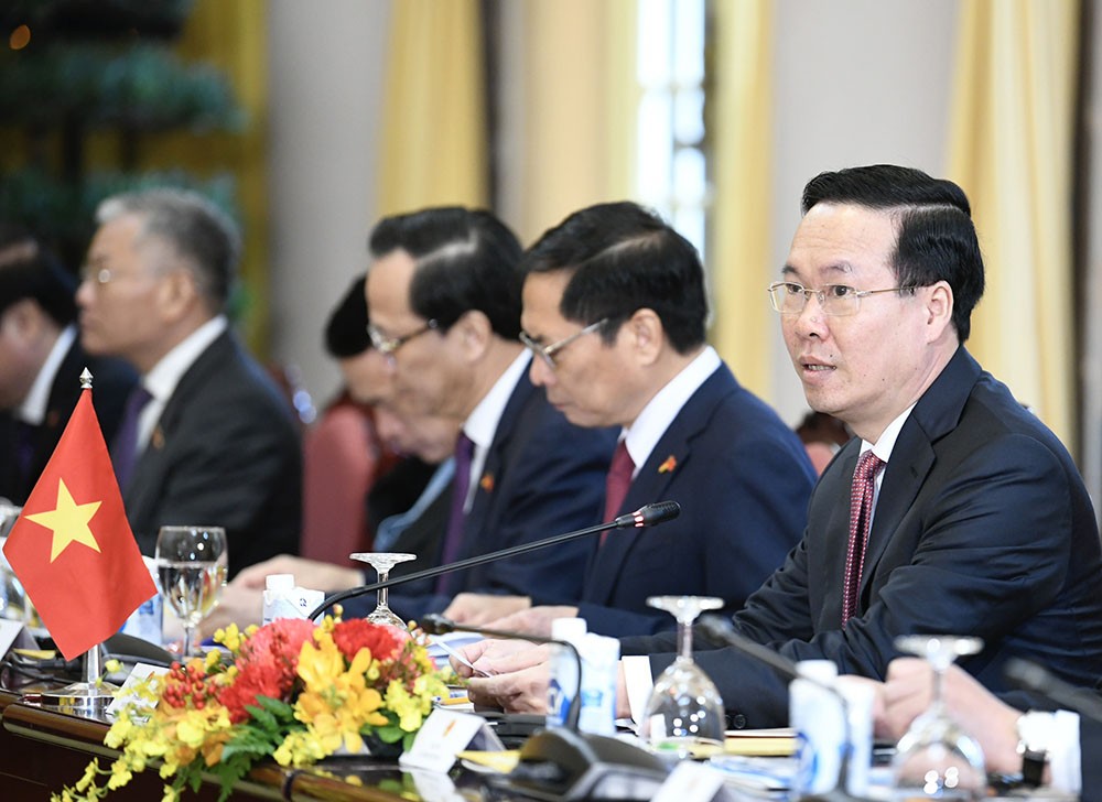 Chủ tịch nước Võ Văn Thưởng phát biểu.