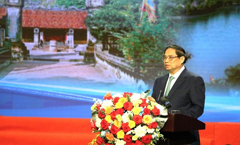 Thủ tướng Chính phủ Phạm Minh Chính phát biểu chỉ đạo tại Hội nghị. Ảnh: Phương Liên