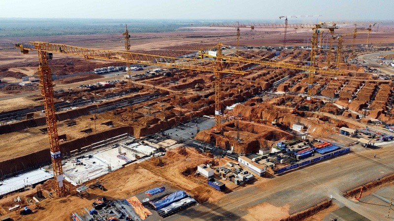 Thi công Nhà ga hành khách quốc tế sân bay Long Thành giai đoạn 1.