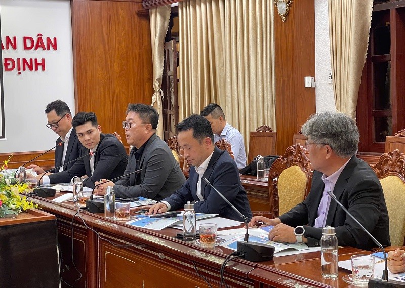 Đoàn doanh nghiệp Hàn Quốc tại buổi làm việc với tỉnh Bình Định. Ảnh: IPC Bình Định.