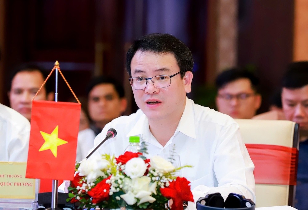 Thứ trưởng Bộ Kế hoạch và Đầu tư Trần Quốc Phương phát biểu tại Hội nghị. Ảnh: Thành Duy