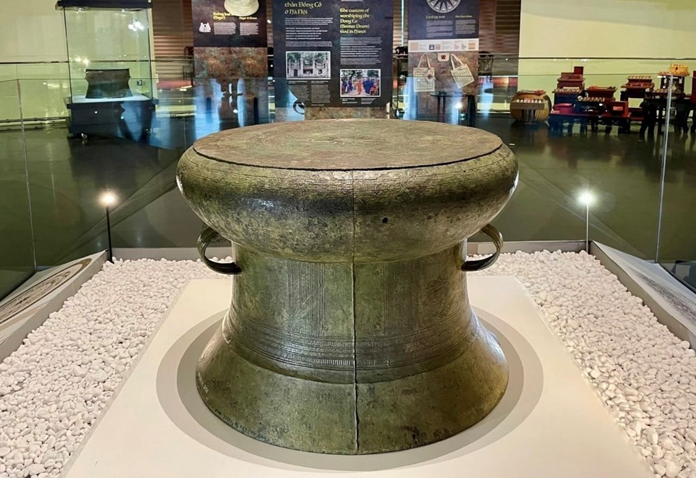 Hiện vật gốc Trống đồng Cổ Loa đang được lưu giữ tại Bảo tàng Hà Nội.