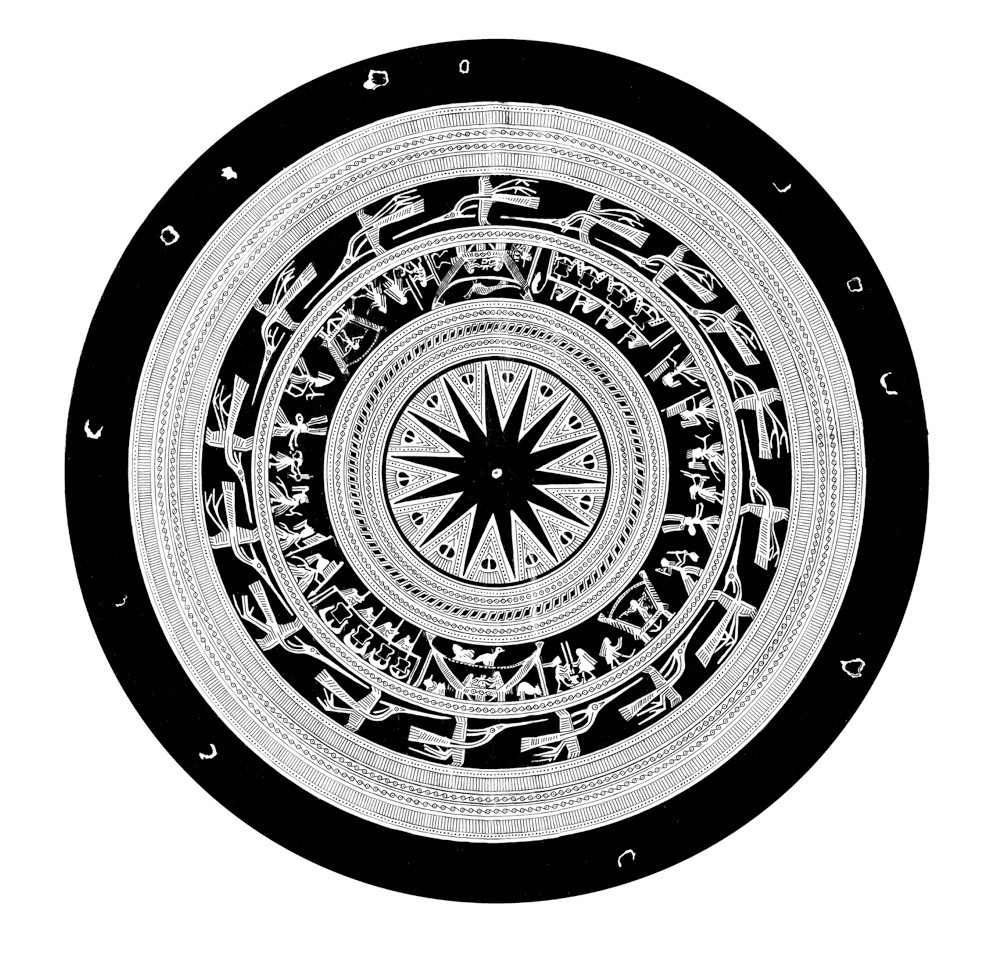 Hoa văn trên mặt trống.