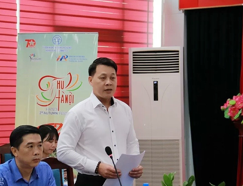 Phó giám đốc Trung tâm Xúc tiến Đầu tư, Thương mại và Du lịch TP. Hà Nội Nguyễn Trần Quang phát biểu tại Hội nghị