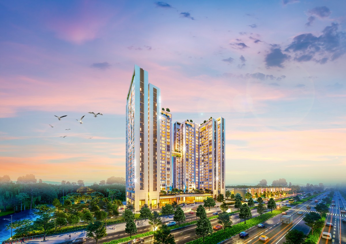 Essensia Sky kết nối với không gian xanh, sông nước yên bình phía sau - Ảnh: Tange Associates