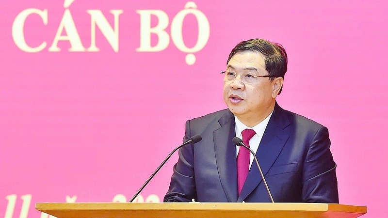 Tân Phó Chánh Văn phòng Trung ương Đảng Phạm Gia Túc phát biểu nhận nhiệm vụ. Ảnh: Duy Linh