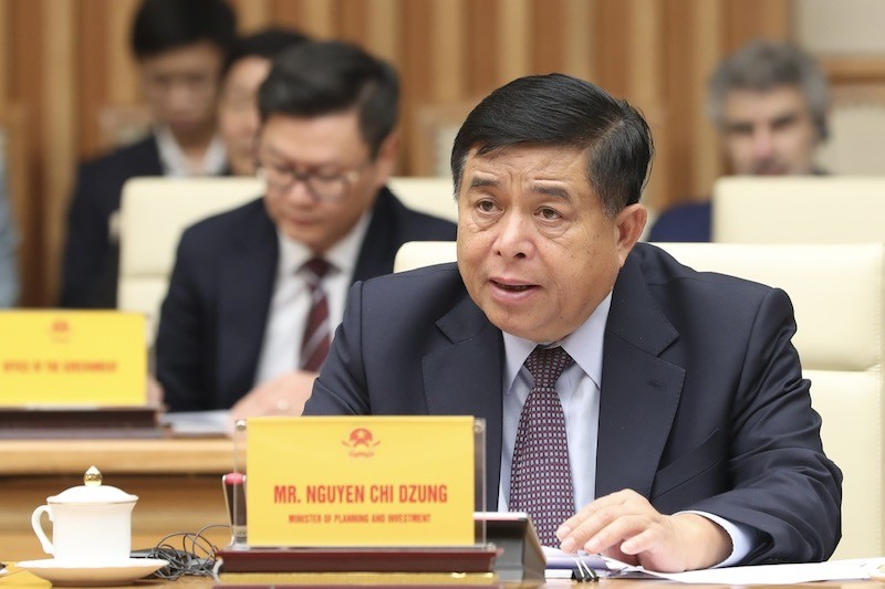 Bộ trưởng Bộ Kế hoạch và Đầu tư Nguyễn Chí Dũng phát biểu tại buổi làm việc. Ảnh: Đức Trung