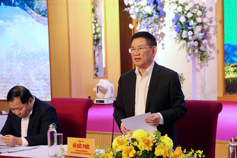 Phó thủ tướng Hồ Đức Phớc chủ trì Hội nghị. Ảnh: MPI