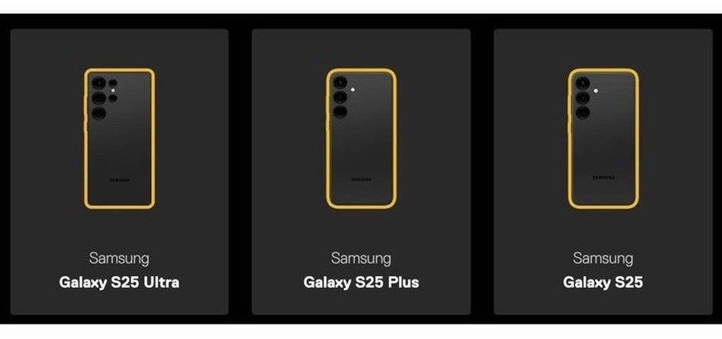 Mặt lưng của dòng sản phẩm Galaxy S25 được nhà sản xuất phụ kiện tiết lộ. Ảnh: PhoneArena