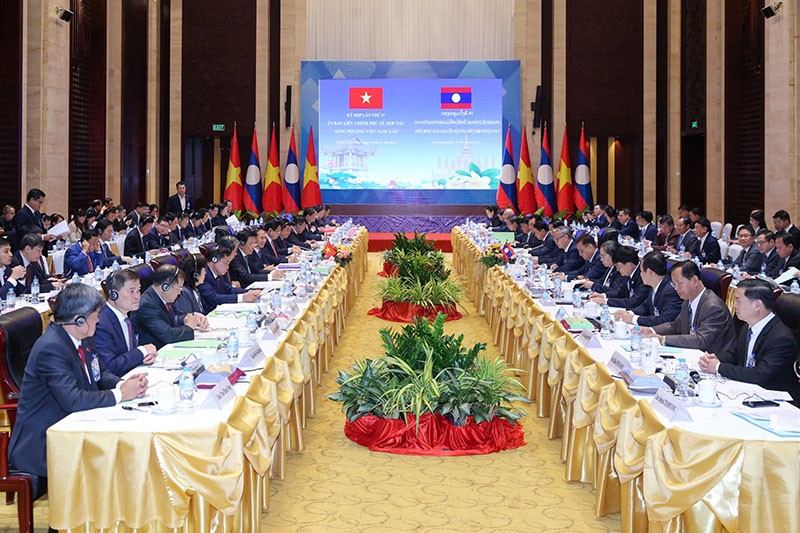 Thủ tướng Chính phủ Phạm Minh Chính và Thủ tướng Chính phủ Lào Sonexay Siphandone đồng chủ trì hội nghị. Ảnh: Nhật Bắc Thủ tướng Chính phủ Phạm Minh Chính và Thủ tướng Chính phủ Lào Sonexay Siphandone đồng chủ trì hội nghị. Ảnh: Nhật Bắc