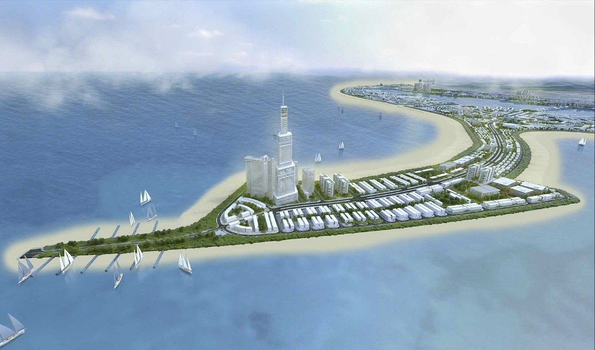 Tháp biểu tượng cao 108 tầng nằm ở khu vực mũi Hải Đăng là công trình điểm nhấn chính tại phân khu C Tháp biểu tượng cao 108 tầng nằm ở khu vực mũi Hải Đăng là công trình điểm nhấn chính tại phân khu C