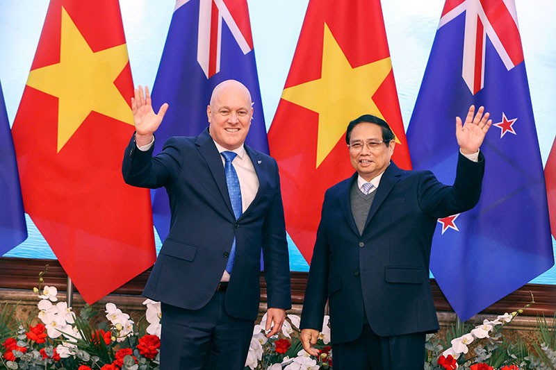 Hai Thủ tướng chụp ảnh chung trước khi Hội đàm.