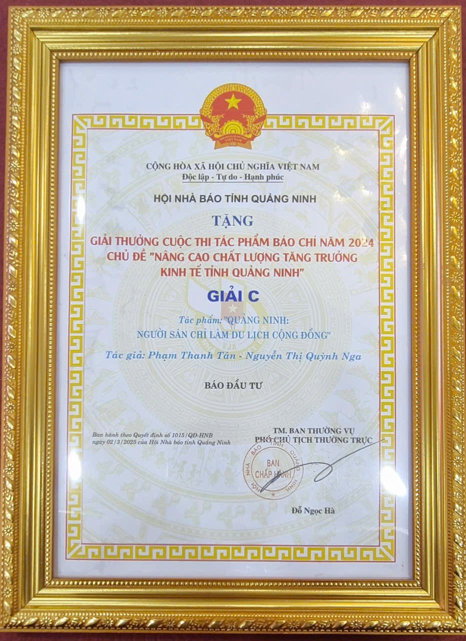 Tác phẩm “Quảng Ninh - Người Sán Chỉ làm du lịch cộng đồng” đạt giải C.
