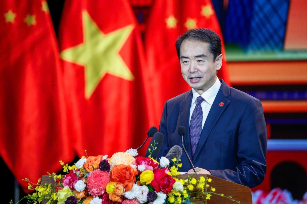 Đại sứ Trung Quốc tại Việt Nam Hà Vĩ phát biểu. Ảnh: Tuấn Minh Đại sứ Trung Quốc tại Việt Nam Hà Vĩ phát biểu. Ảnh: Tuấn Minh