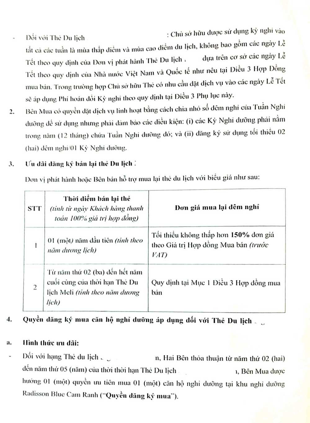 Bản phụ lục hợp đồng quyền mua căn hộ (con cháu ông Tuấn chụp được)