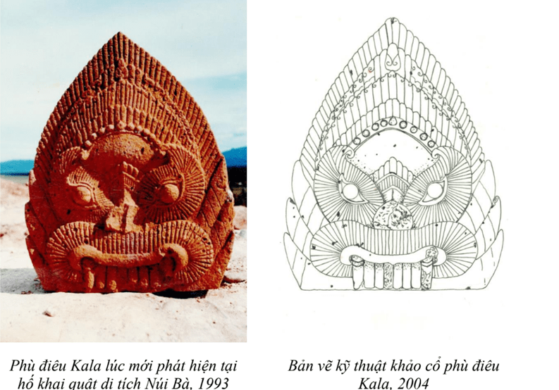 Hình ảnh Phù điêu Kala Núi Bà lúc được phát hiện. Nguồn: Bảo tàng tỉnh Phú Yên.