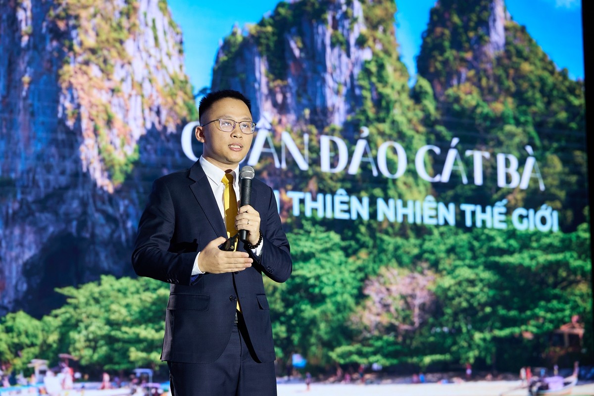 Đại diện Sun Group giới thiệu về dự án Thành phố Vịnh Trung tâm Xanh Island (Ảnh: Sun Group)