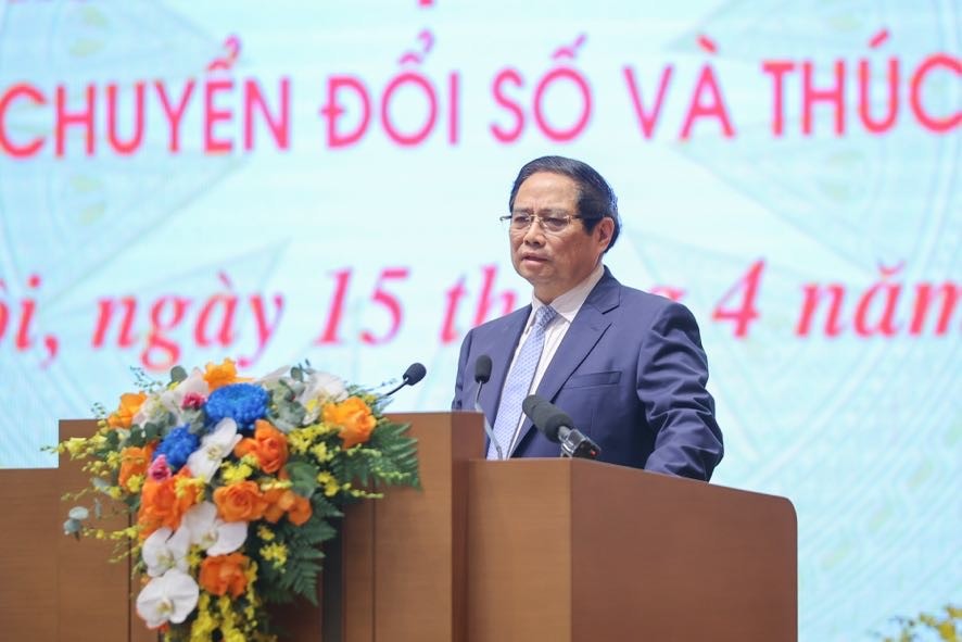 Thủ tướng Chính phủ Phạm Minh Chính yêu cầu mỗi tập đoàn, tổng công ty nhà nước trong lúc này cần phải lớn mạnh hơn nữa. Ảnh: Nhật Bắc