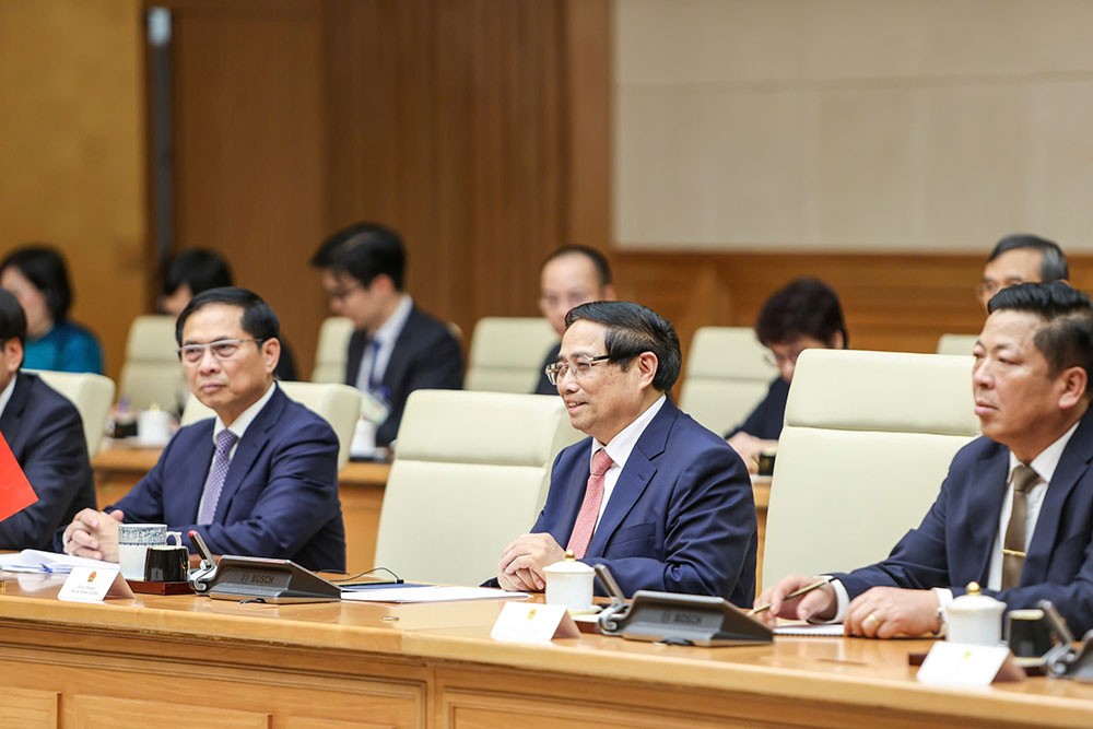 Thủ tướng Phạm Minh Chính dẫn đầu Đoàn đại biểu cấp cao Việt Nam tại Hội đàm.
