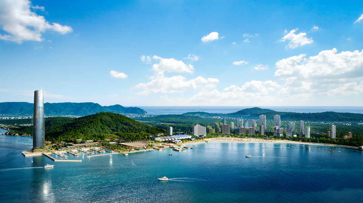 Phối cảnh Khu tổ hợp đa chức năng APEC được TP Phú Quốc, tỉnh Kiên Giang công bố trong sự kiện ngày 14/3.