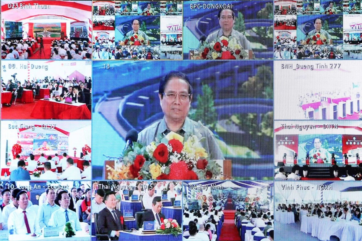 Lễ khởi công, khánh thành các dự án ở 3 miền Bắc, Trung, Nam. Ảnh: Minh Đức