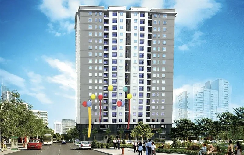 Phối cảnh dự án nhà ở xã hội ngõ 218 Lĩnh Nam, quận Hoàng Mai.