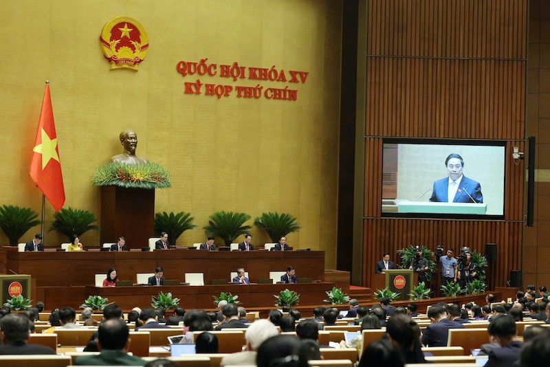 Phiên khai mạc Kỳ họp thứ 9 của Quốc hội - Ảnh: Duy Linh.