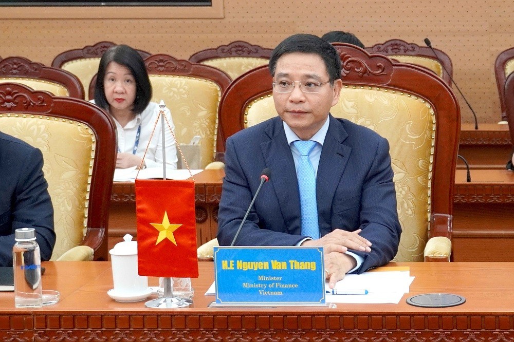 Bộ trưởng Nguyễn Văn Thắng phát biểu tại buổi tiếp.