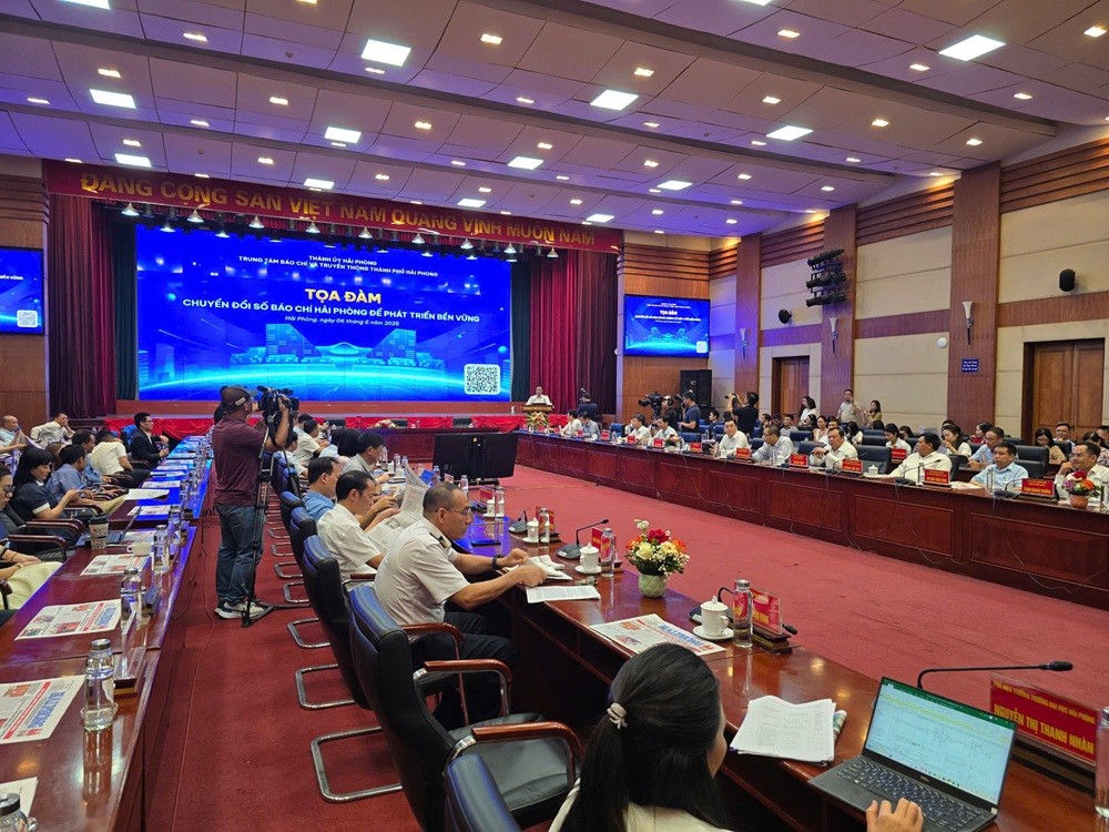 Quang cảnh Toạ đàm Chuyển đổi số Báo chí Hải Phòng để phát triển bền vững.