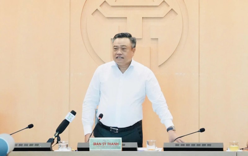 Chủ tịch UBND TP. Hà Nội Trần Sỹ Thanh phát biểu kết luận cuộc họp Tổ công tác chỉ đạo, hướng dẫn công tác sắp xếp đơn vị hành chính cấp xã trên địa bàn thành phố Hà Nội, ngày 12/6.