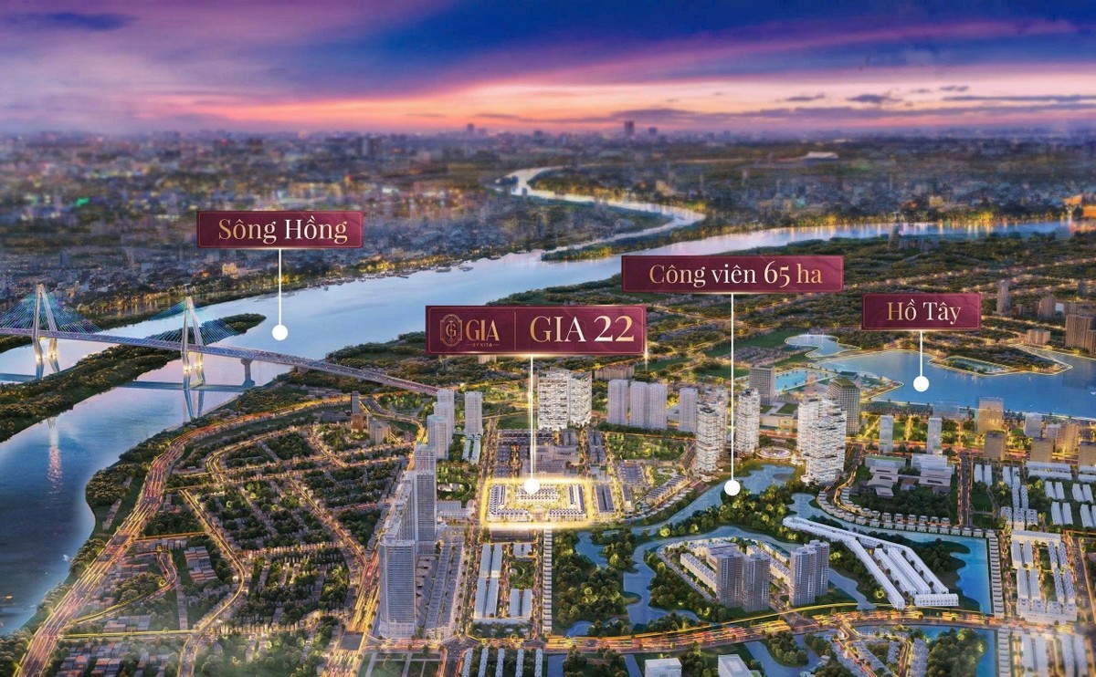 GIA22 là phân khu biệt thự nổi bật nhất quần thể GIA by KITA, sở hữu lợi thế ôm trọn siêu công viên 65ha