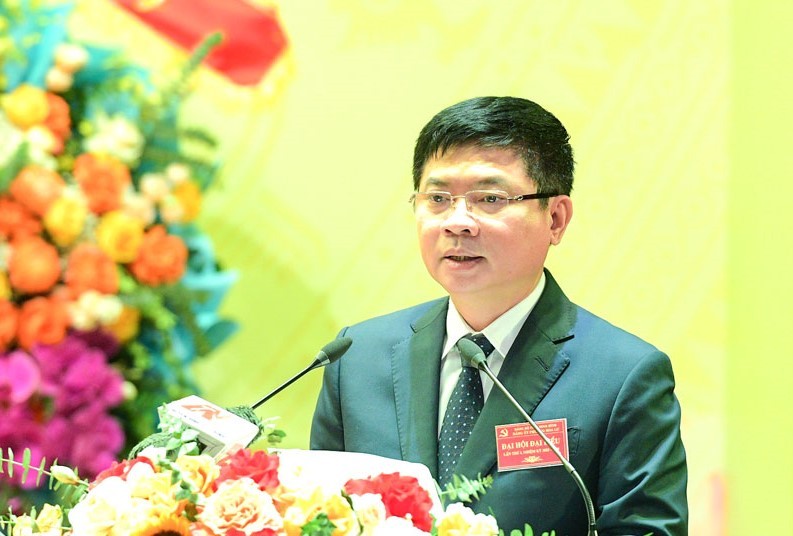 Ông Trương Quốc Huy, Bí thư Tỉnh ủy, Trưởng Đoàn đại biểu Quốc hội tỉnh Ninh Bình phát biểu chỉ đạo tại Đại hội.