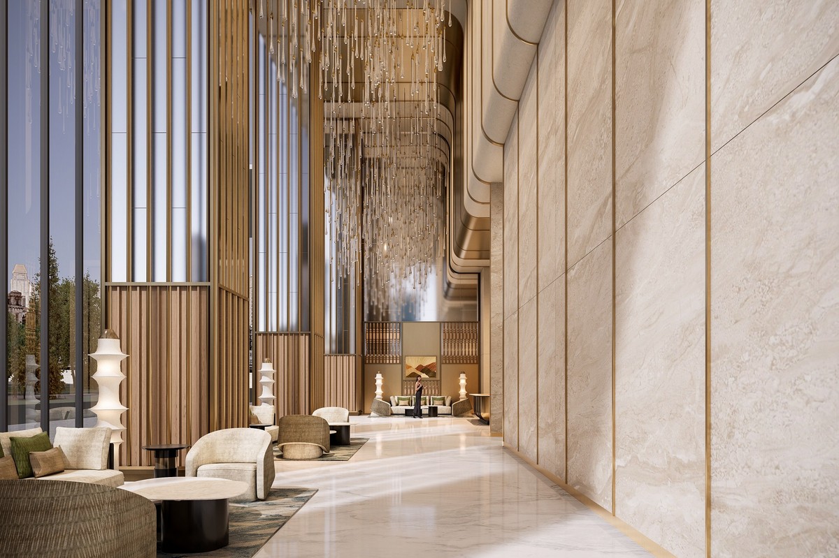 Sun Feliza Suites sở hữu sảnh đón cao tới 14m, lần đầu tiên xuất hiện tại Cầu Giấy. (Ảnh: Sun Property)