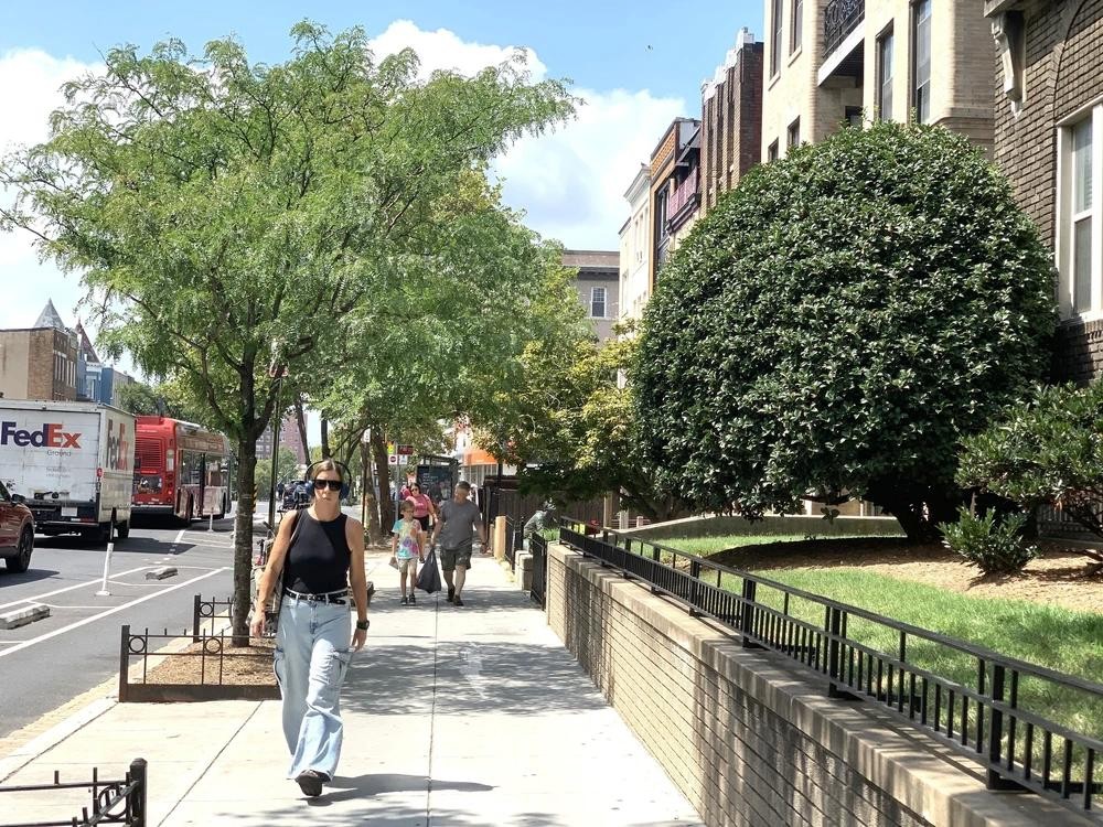 Một góc phố tại trung tâm thủ đô Washington D.C. Ảnh: Ngọc Quang - PV TTXVN tại Mỹ