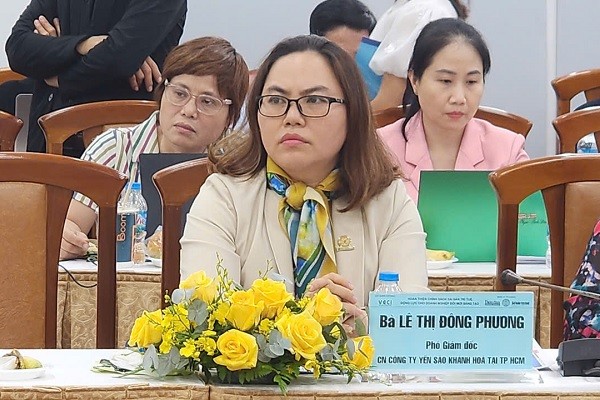 Bà Lê Thị Đông Phương, Phó giám đốc chi nhánh Công ty Yến Sào Khánh Hoà tại TP.HCM.