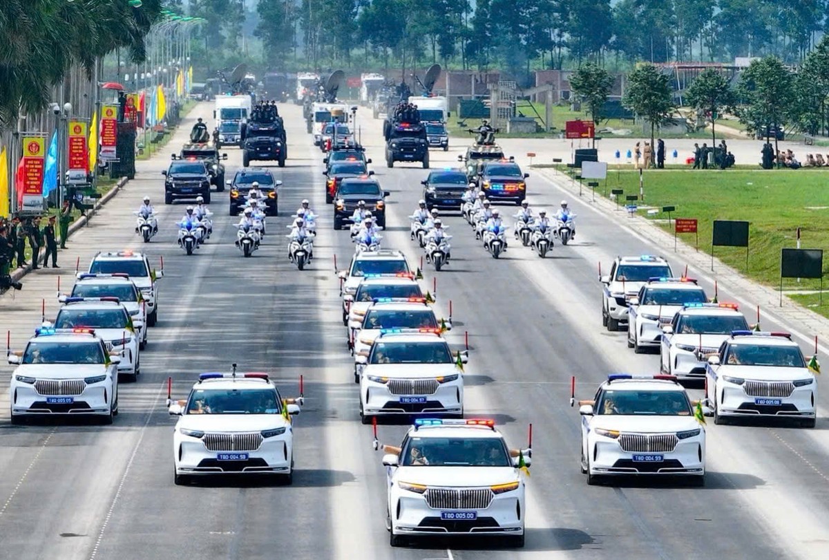 Các lực lượng hợp luyện phục vụ sự kiện (Ảnh: Cục CSGT).