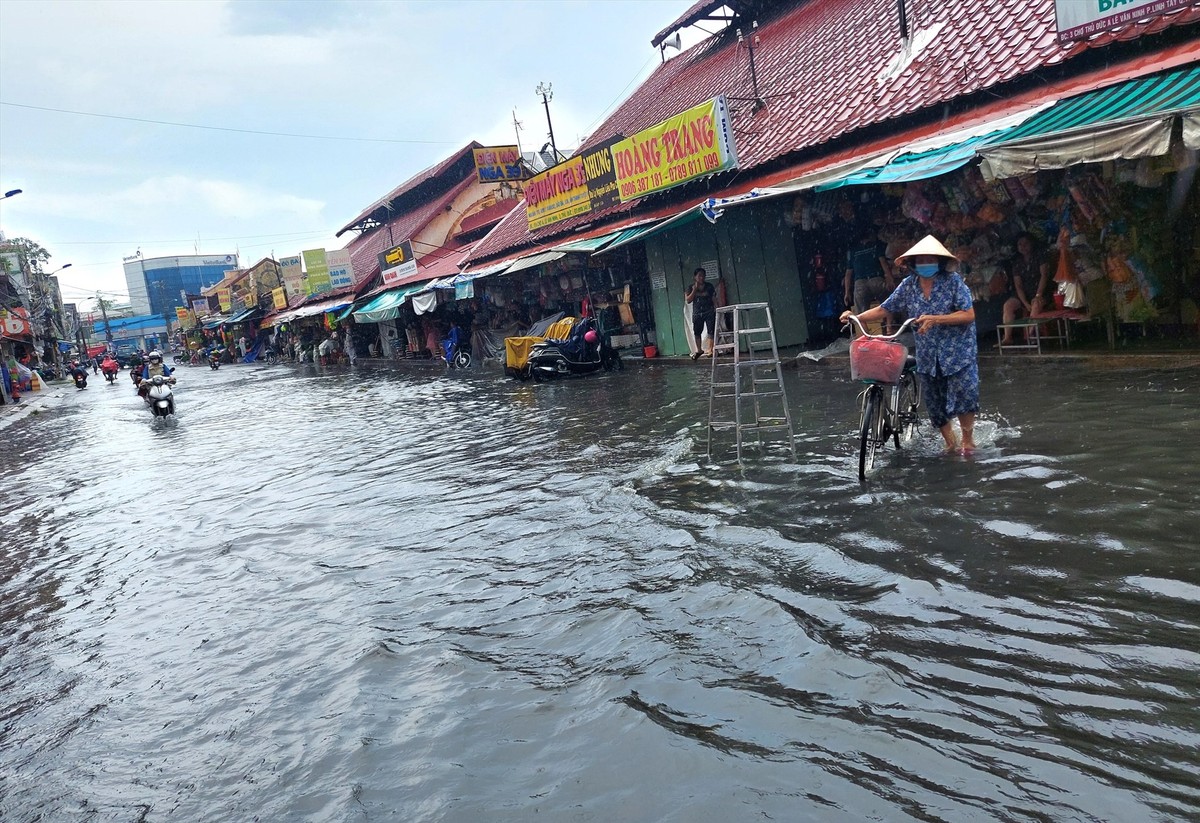 Mỗi mùa mưa tới, khu vực chợ Thủ Đức lại chìm trong biển nước. Mỗi mùa mưa tới, khu vực chợ Thủ Đức lại chìm trong biển nước.